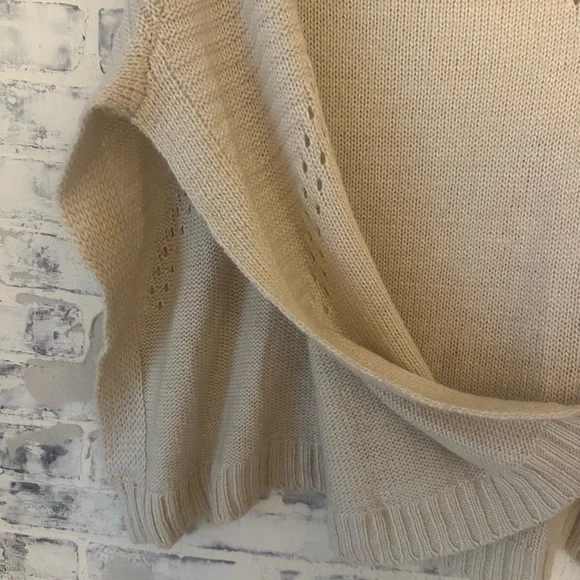 LA Made | Cream Turtleneck Poncho Sweater - Picture 8 of 8